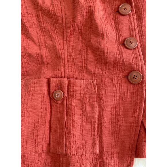 Coldwater Creek Lane Burnt Orange‎ 3 Button Textured Blazer Womens Sz 120 - Picture 10 of 10
